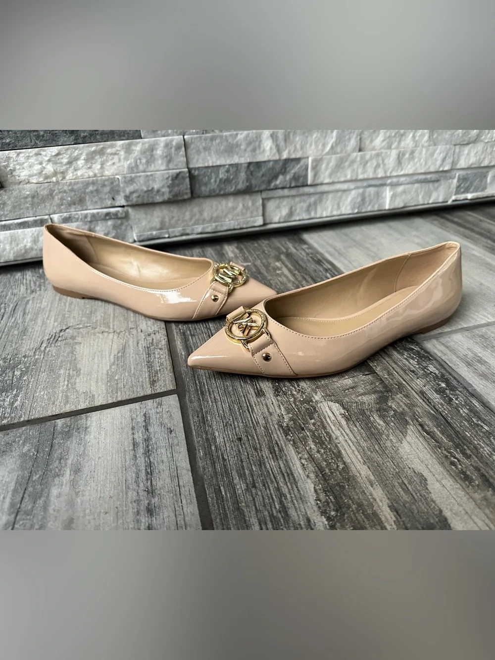 Michael Kors Rory Point Toe Ballet Flat  Neutral/ Nude Size 8.5